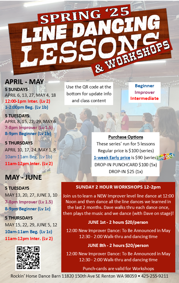 Line Dance Spring 2025 Workshops and Lessons